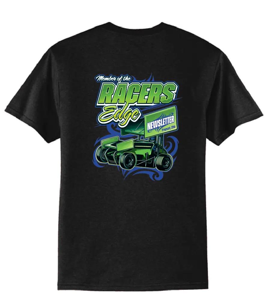The Racers Edge Newsletter Adult T-Shirt (S, Black)